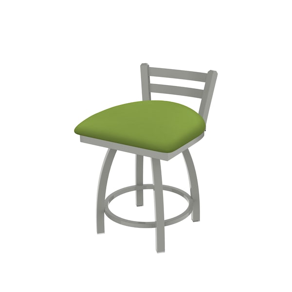 Holland Bar Stool Co 18" Low Back Swivel Vanity Stool, Nickel Finish, Canter Kiwi Green Seat 41118AN009 - main